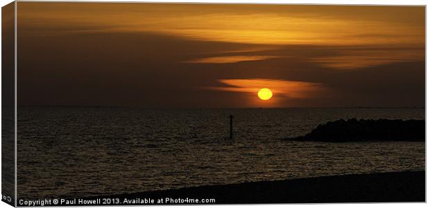 Sunset over Selsey Canvas Print by Paul Howell