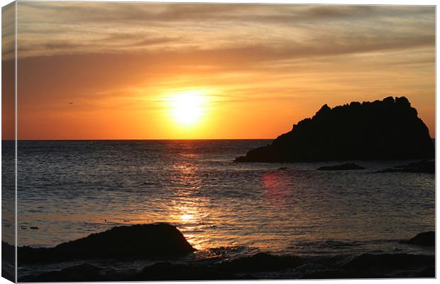 sunset on lleyn peninsula Canvas Print by steve livingstone