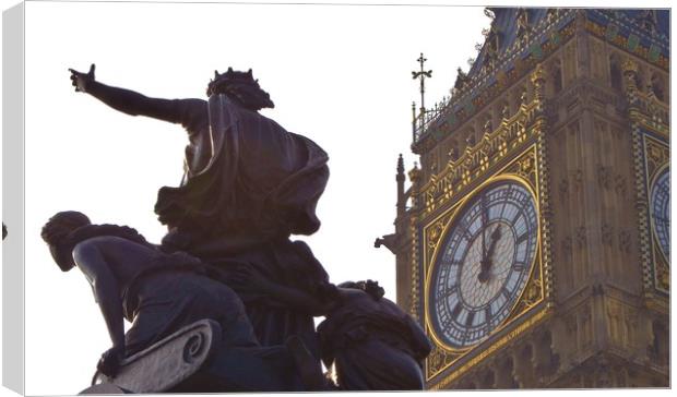 Big Ben and Boadicea Canvas Print by Becky Dix