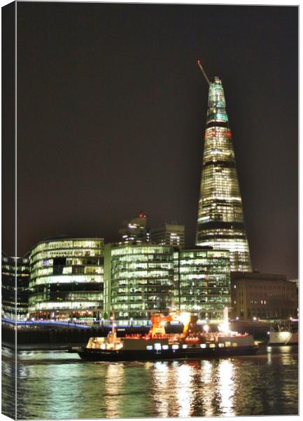 The Shard at Night. Canvas Print by Becky Dix