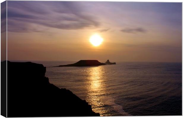 Worms Head, Rhossili. Canvas Print by Becky Dix