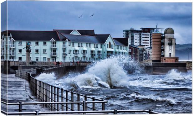 Stormy Weather at the Bay. Canvas Print by Becky Dix