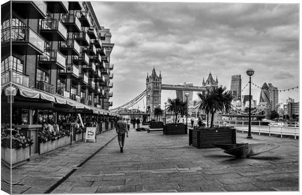 View from Butlers Wharf. Canvas Print by Becky Dix