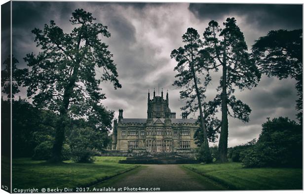Margam Castle. Canvas Print by Becky Dix