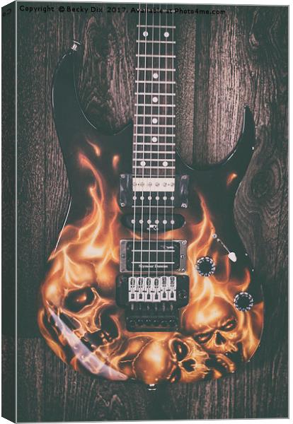 Ibanez Guitar 5 Canvas Print by Becky Dix
