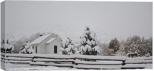 Snowy Country Christmas Canvas Print by Kat Dennis