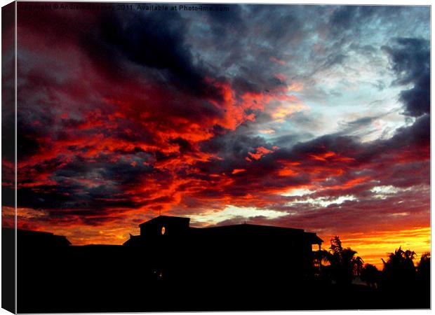 Red sky at night, shepherds delight... Canvas Print by Andrew Sheekey