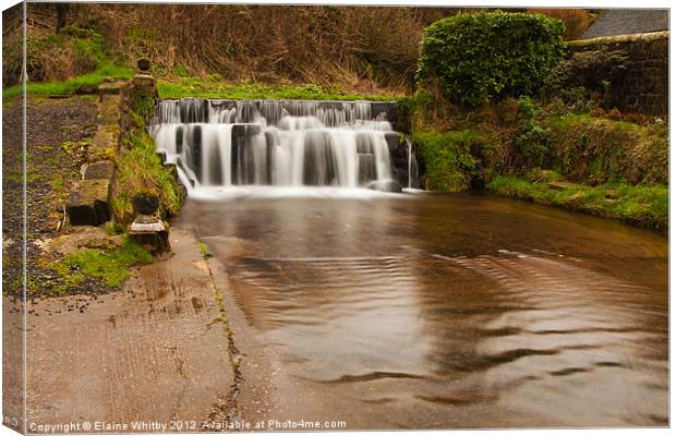 Upper Hulme Waterfall Canvas Print by Elaine Whitby