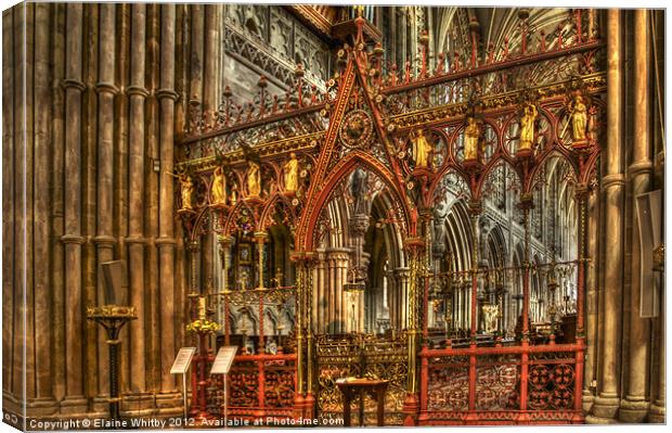 Lichfield Cathedral Canvas Print by Elaine Whitby
