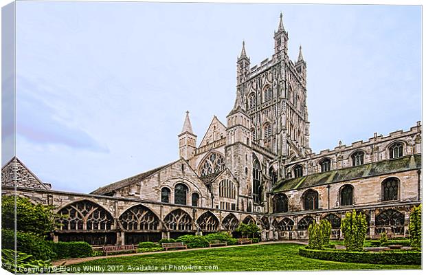 Gloucestershire, Cathedral Canvas Print by Elaine Whitby