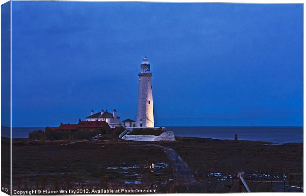 St Mary's Island by nIght Canvas Print by Elaine Whitby