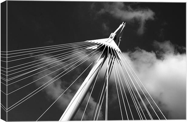 Post and cables Canvas Print by alan willoughby