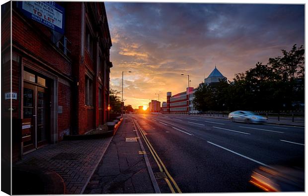 Radiant Sunset Over Queen's Road Canvas Print by Rus Ki