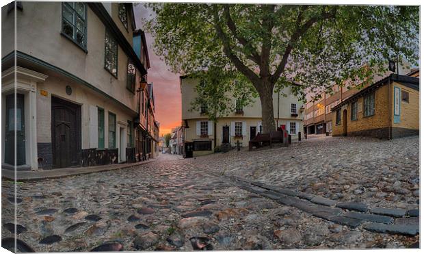 Glowing Elm Hill Sunrise Canvas Print by Rus Ki