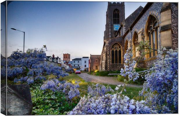 St Giles - Wisteria in Bloom Canvas Print by Rus Ki