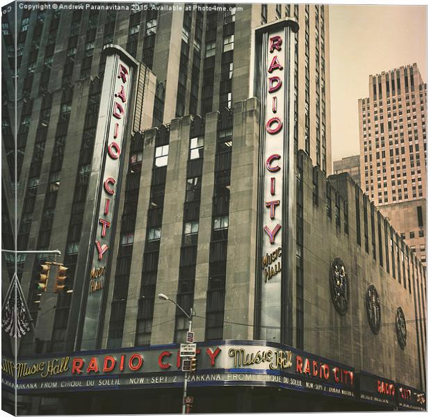  Radio City Hall Canvas Print by Andrew Paranavitana