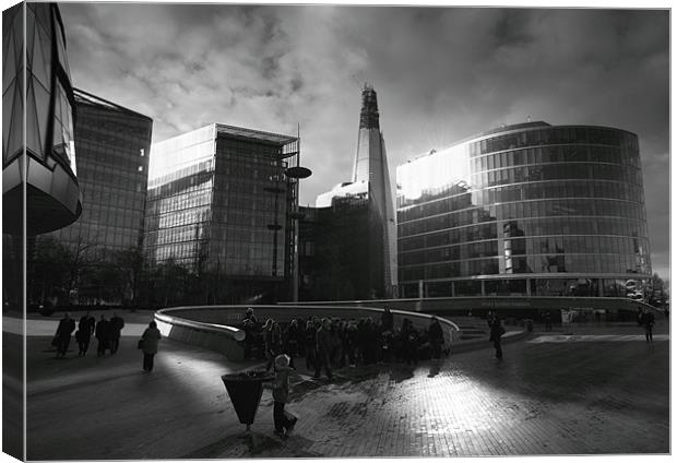 The Shard and South Bank Canvas Print by Richard Thomas