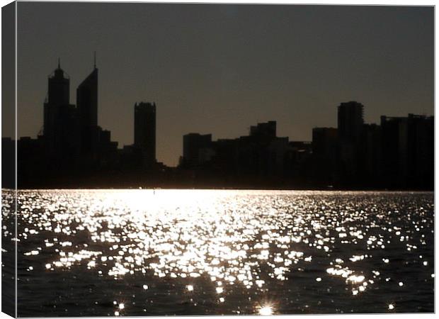 Perth Skyline Canvas Print by Claire Clarke