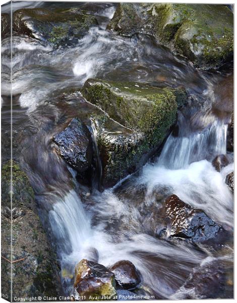 Cascading Rocks, Glenoe, Carrickfergus Canvas Print by Claire Clarke