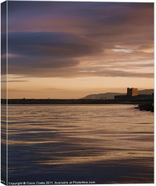 Castle by Night, Carrickfergus Canvas Print by Claire Clarke