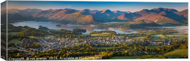 Keswick, the Western Fells and Derwentwater Canvas Print by rob grange