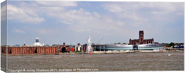 Liverpool Waterfront from the river Canvas Print by Jenny Challinor