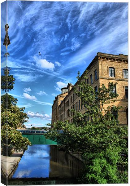 near salts mill saltaire west yorkshire Canvas Print by simon sugden