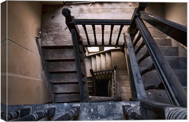 old mill stairs  Canvas Print by simon sugden