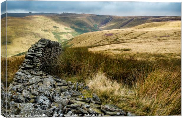 Crowden Clough, Kinder Scout Canvas Print by Martyn Williams