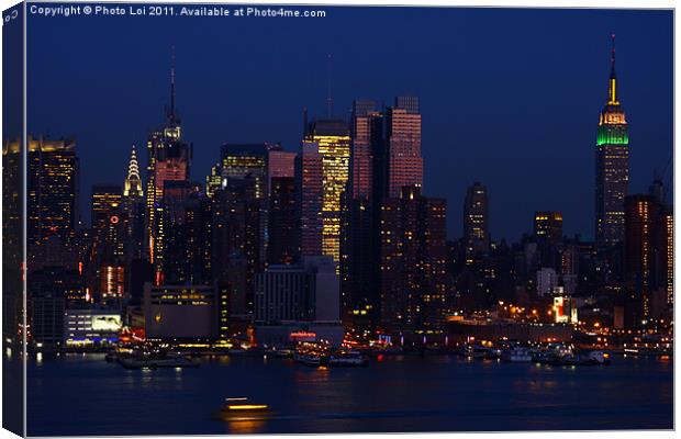 New York City Night Canvas Print by Photo Loi