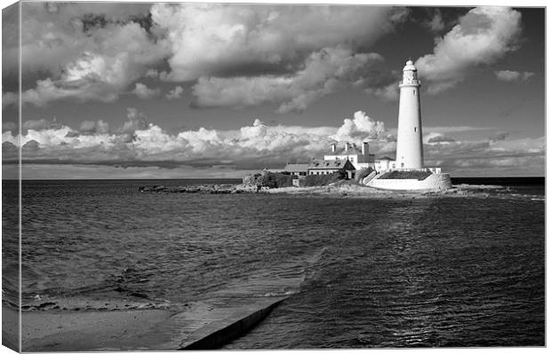 St Mary's black and white Canvas Print by Michael Oakes