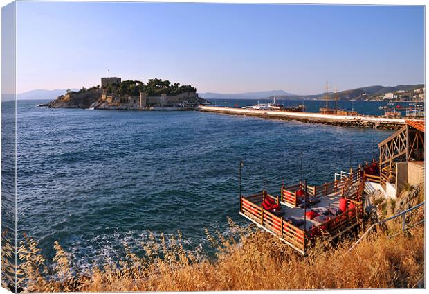 Kusadasi, bird island. Canvas Print by Michael Oakes