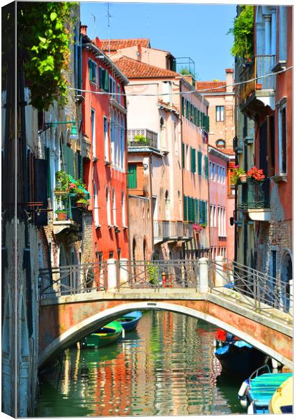  Venice Side Street                                Canvas Print by Michael Oakes