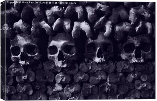 Skulls - Paris Catacombs, tinted version Canvas Print by Mary Rath
