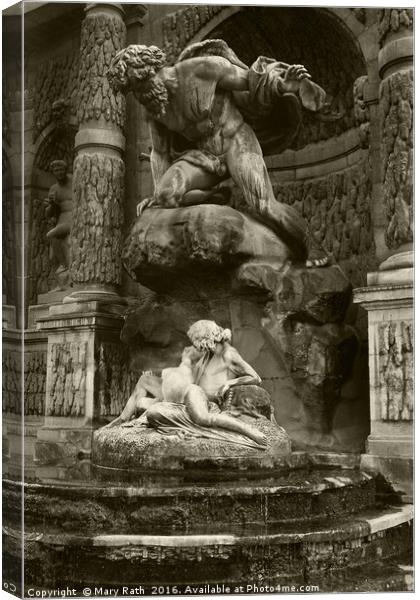 Medici Fountain, sepia version Canvas Print by Mary Rath