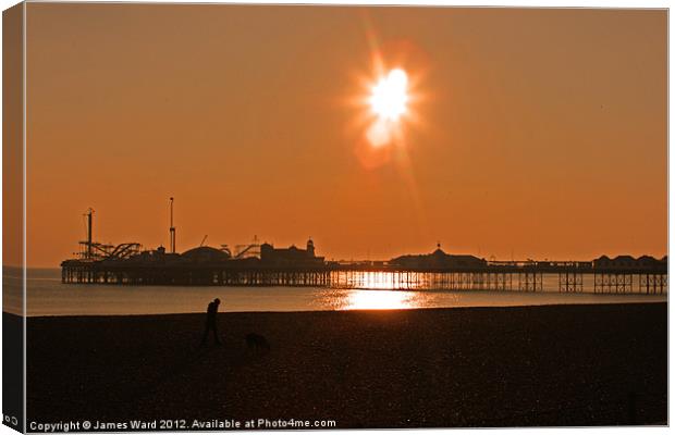 An Evening Stroll in Brighton Canvas Print by James Ward