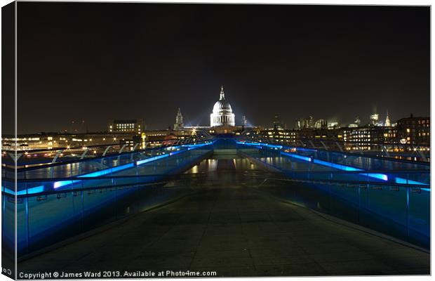 Londons Millennium Bridge and St Pauls Cathedral Canvas Print by James Ward