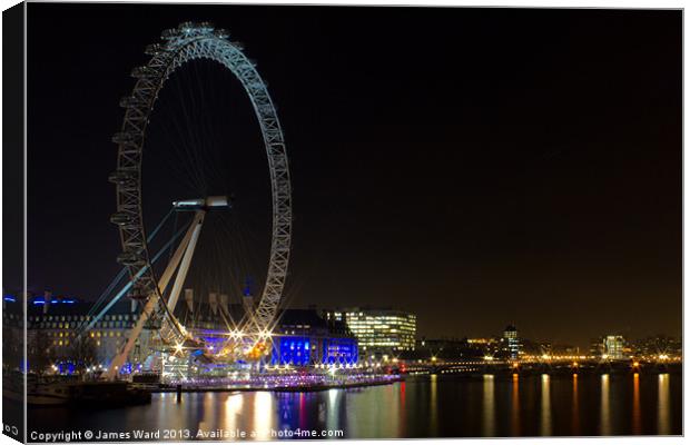 London Eye from Hungerford Bridge Canvas Print by James Ward