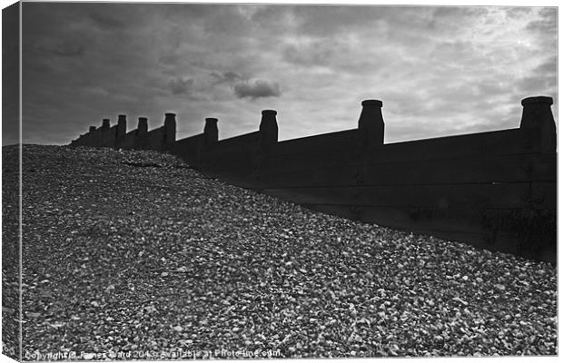 Whitstable Pebbles and Sky Canvas Print by James Ward
