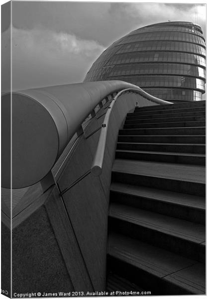 City Hall and Steps Canvas Print by James Ward