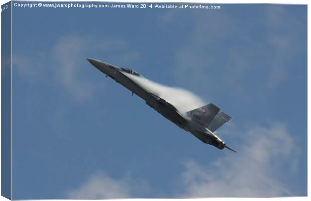  Swiss F18 Hornet climbing a RAF Waddington Canvas Print by James Ward