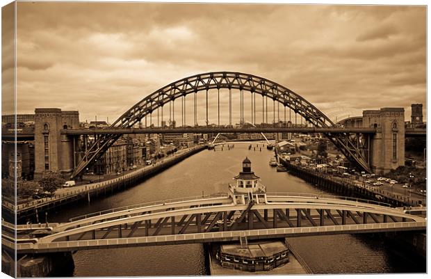 The Tyne Bridges Canvas Print by John Ellis