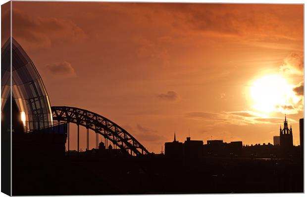 Sunset over the Tyne Canvas Print by John Ellis