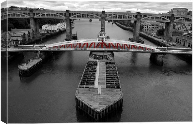 Swing Bridge Canvas Print by John Ellis