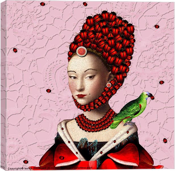 La mademoiselle en rouge Canvas Print by Isolde Neumann