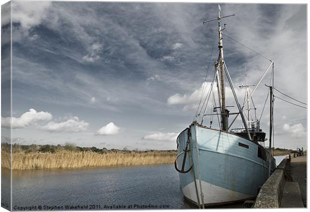 Snape Maltings Quayside Canvas Print by Stephen Wakefield
