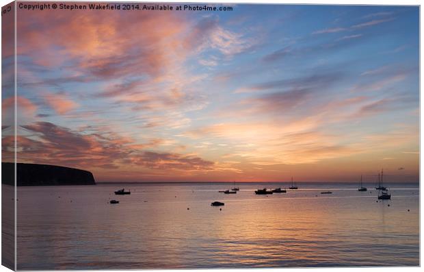  Swanage Sunrise Canvas Print by Stephen Wakefield