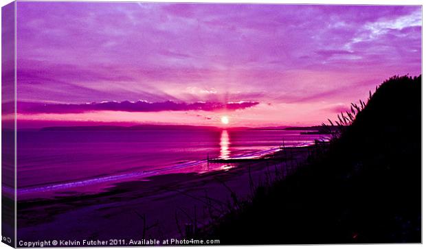 Crimson Silhouette Sunset Canvas Print by Kelvin Futcher 2D Photography