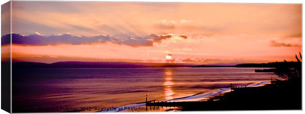 Tranquil Sunset over Poole Bay Canvas Print by Kelvin Futcher 2D Photography