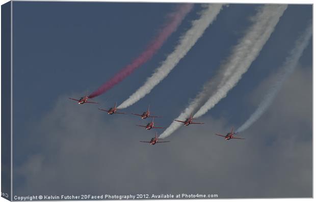 The Red Arrows Red White & Blue Canvas Print by Kelvin Futcher 2D Photography